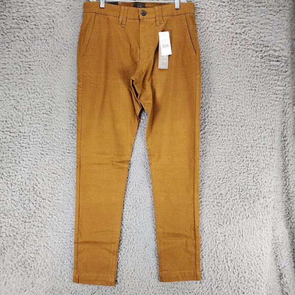 Jachs Pants Mens 31x34 Brown Stretch Mid Rise Slim Fit *NWT*